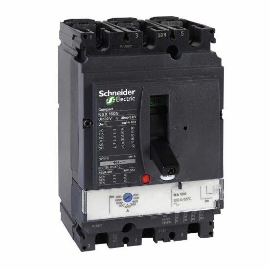 Schneider NSX160N MA 100A 3Pole Compact Circuit Breaker price in Paksitan