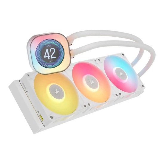 Corsair CW-9061026-WW iCUE LINK TITAN 360 RX LCD Liquid CPU Cooler - White Corsair CW-9061026-WW iCUE LINK TITAN 360 RX LCD Liquid CPU Cooler - White