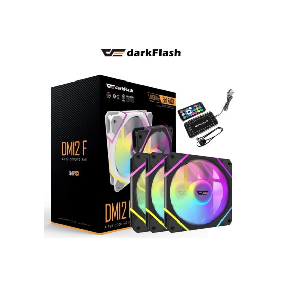 Dark Flash DM12F ARGB 3 in 1 Cooling Fan Kit Black Dark Flash DM12F ARGB 3 in 1 Cooling Fan Kit Black
