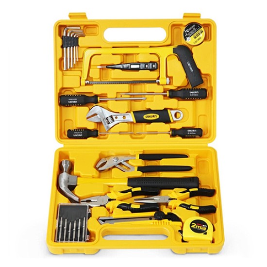 Deli 3702 Tool Kit 25 Pieces Soft Grip Tools with Fiber Case