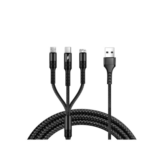 Faster D3 3 IN 1 Quick Charger Wave Data Cable price in Paksitan
