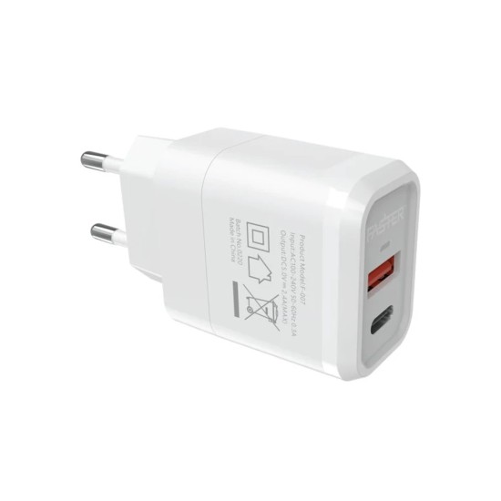 FASTER FAC-950 QC+PD Dual Port Fast Wall Charger 20W price in Paksitan FASTER FAC-950 QC+PD Dual Port Fast Wall Charger 20W price in Paksitan