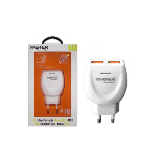 Faster FC-22 3.4A Heavy Duty USB Wall Charger price in Paksitan