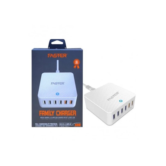 Faster FC-55 Family Charger Quick Charge 3.0 With 6-Ports USB price in Paksitan