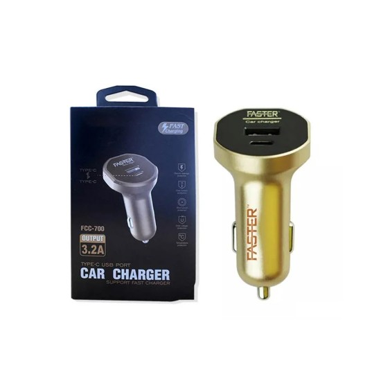 FASTER FCC-700 Type-C USB Port Car Charger 3.2A price in Paksitan