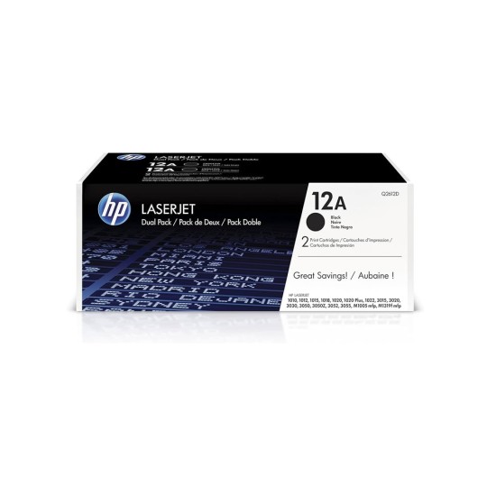 HP 12A 2-pack Black Original LaserJet Toner Cartridges Q2612AD price in Paksitan