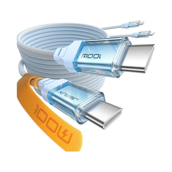 Jsaux CC0057 Transparent 100W USB-C to USB-C Charging Cable Blue price in Paksitan Jsaux CC0057 Transparent 100W USB-C to USB-C Charging Cable Blue price in Paksitan