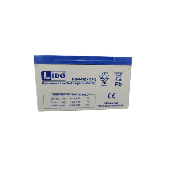 Lido 6v 10AH 3A Rechargeable Dry Battery price in Paksitan