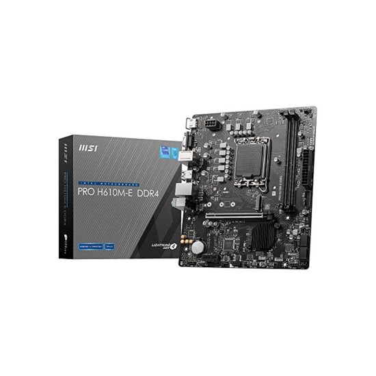 MSI Pro H610M-S DDR4 Intel 12/13/14th Gen micro ATX Motherboard MSI Pro H610M-S DDR4 Intel 12/13/14th Gen micro ATX Motherboard