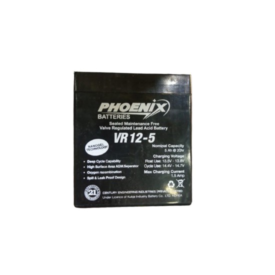 Phoenix VR 12-5 VRLA Battery 5AH price in Paksitan