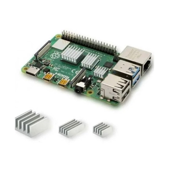 Aluminum Heatsink For Raspberry Pi 4 Silver (Set of 3)