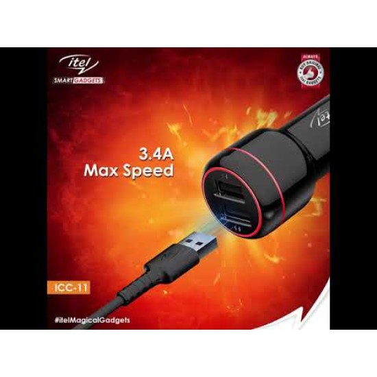 ITEL ICC-11 3.4A Dual USB Fast Car Charger price in Paksitan