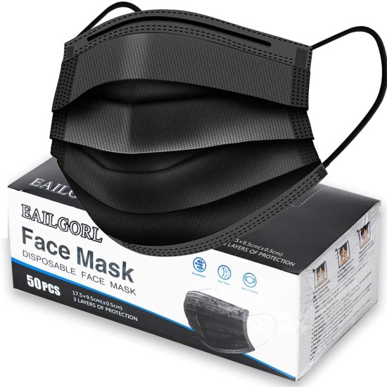 Face Mask Black 50Pcs Box price in Paksitan