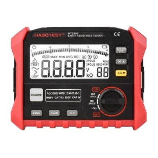 Habotest HT-2302 2P and 3P Earth Resistance Tester Meter 250V price in Paksitan