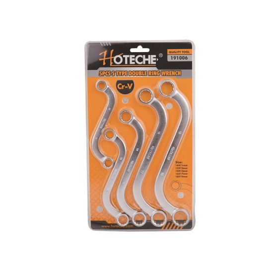 Hoteche 191006 5pcs S Type Double Ring Wrench price in Paksitan