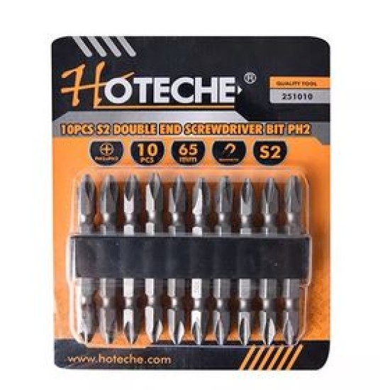 Hoteche 251010 10pcs S2 Double End Screwdriver Bit PH2 x 65mm price in Paksitan
