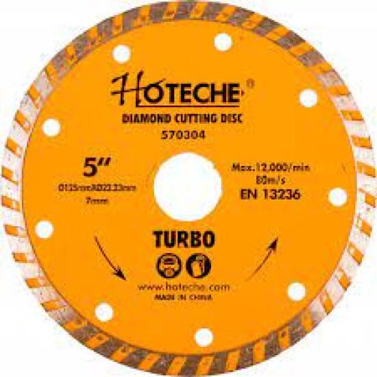 Hoteche 570304 125x22.23x7mm Diamond Cutting Disc (TURBO - TYPE) price in Paksitan