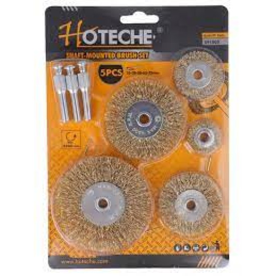 Hoteche 591002 5Pcs Shaft-Mounted Wire Brush Set price in Paksitan