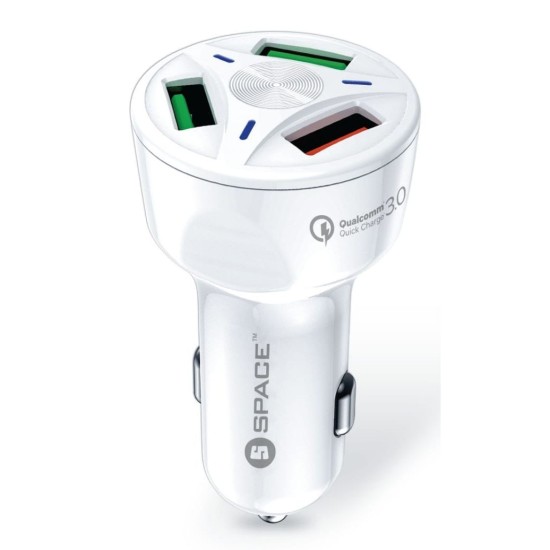 Space CC-176 3-USB Port QC 3.0 Fast Car Charger price in Paksitan
