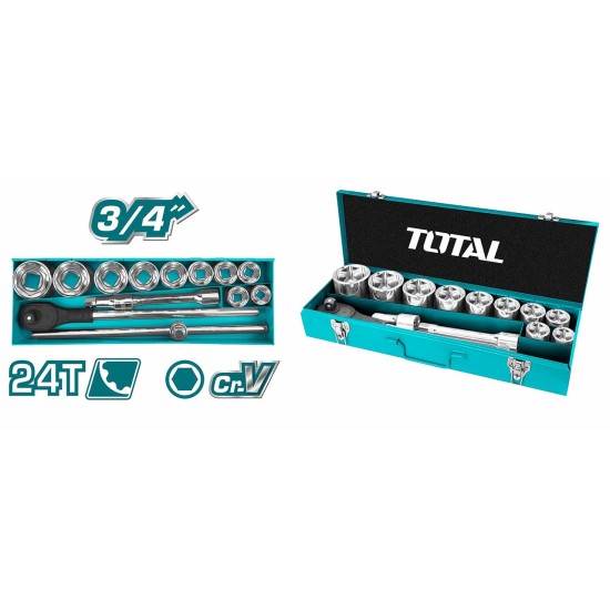 Total THT341151 15Pcs 3/4" Socket Set price in Paksitan