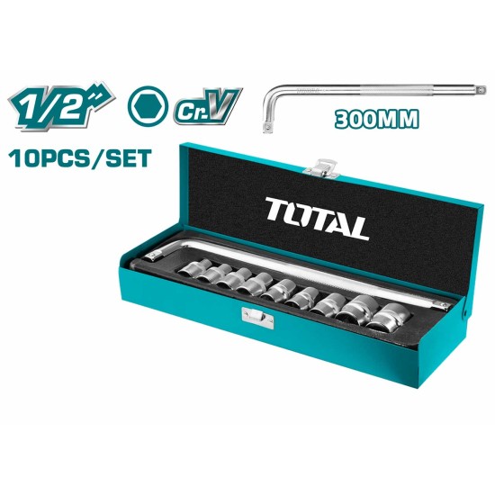Total THTL121101 10Pcs 1/2'' Socket Set price in Paksitan Total THTL121101 10Pcs 1/2'' Socket Set price in Paksitan