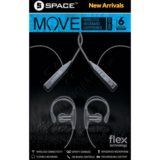 SPACE MV-692 Move Wireless Neckband Earphone price in Paksitan