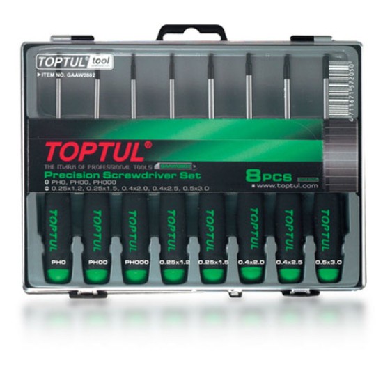 Toptul GAAW0802 Precision Screwdriver Set Slotted and Phillips 8pcs price in Paksitan