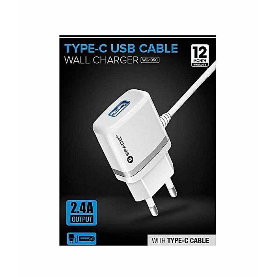 SPACE WC-105c Type C USB Cable Wall Charger price in Paksitan